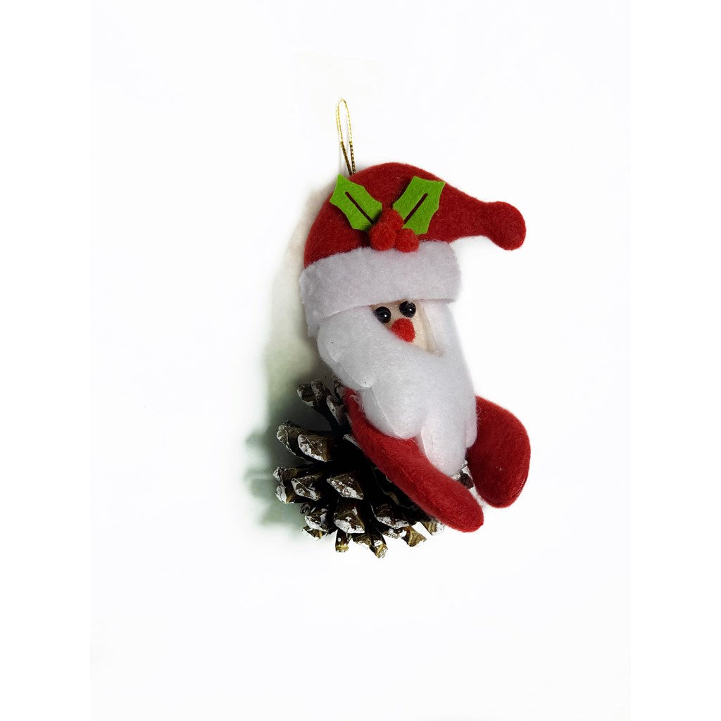 ADORNO PAPA NOEL TELA CON STRASS/PIÑA (L185-16-26/L185-16-27)