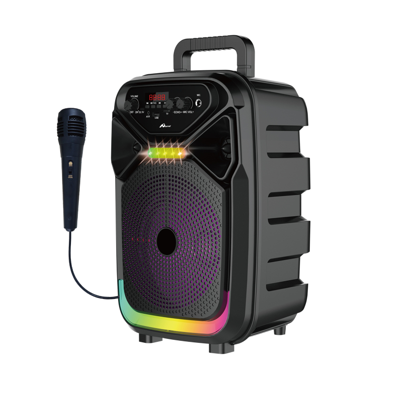 Parlante Portatil 8" BT Karaoke con Microfono Micro Sd Usb Aux Fm RS-8105 (25x19x37cm)