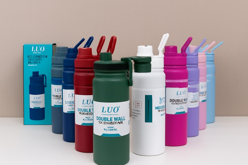 Botella Termica Acero inoxidable con Pico y Filtro 600ml (Gris) BPA Free LU-4772