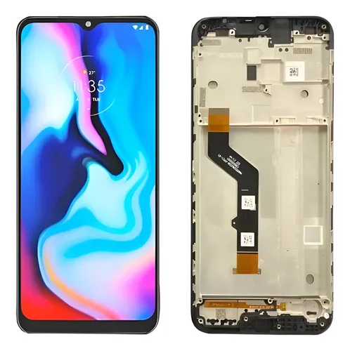 Modulo Motorola Moto E7 Plus con marco negro (ORIG)