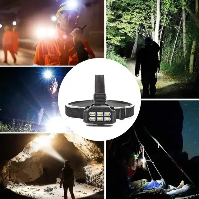 Linterna Minera Recargable Usb 6 Led (3 modos) SQ-816