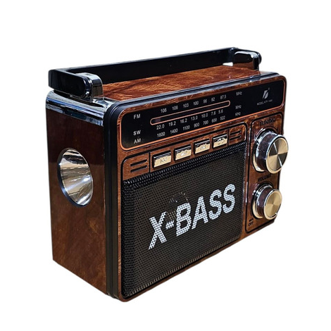 Radio KTF-1466 Bluetooth FM AM Usb Sd 3 Bandas Linterna Recargable Retro Vintage