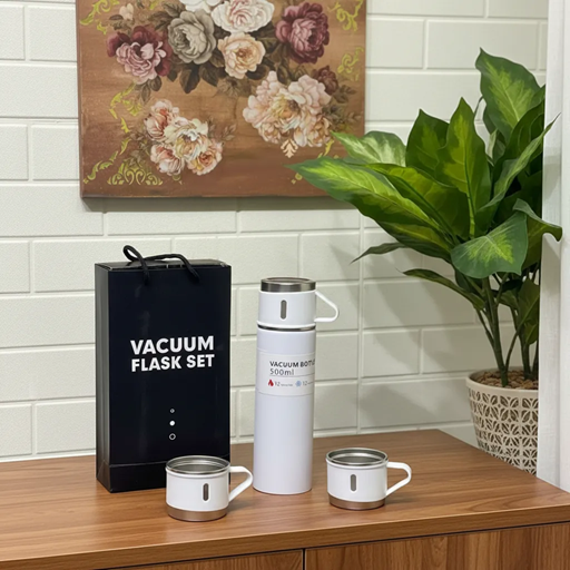 Termo 500ml + 3 Tazas Termicas Blanco