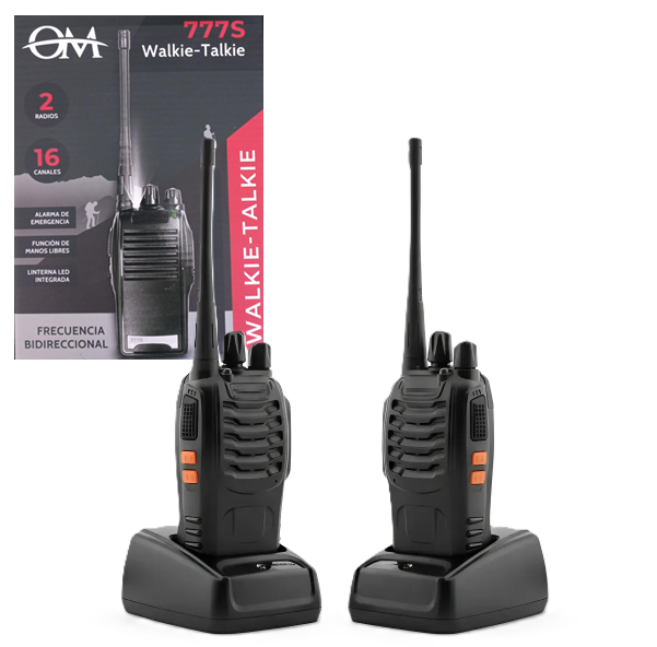 Par de Handy Walkie Talkie Linterna OM 777S 10km 16 Canales