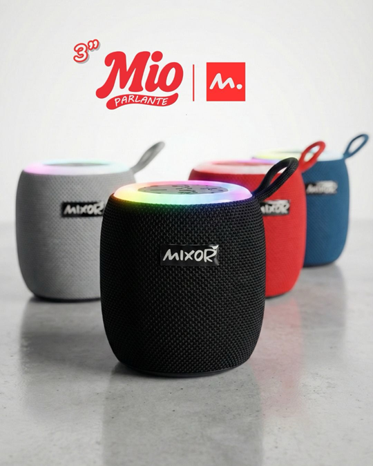 Parlante Portatil BT Fm Usb Micro Sd 3" Mixor Mio (9,5x8cm)