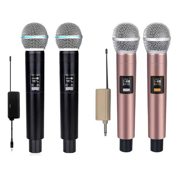 Set de 2 Microfono Profesional Inalambrico con Display Royalcell RP-901MC