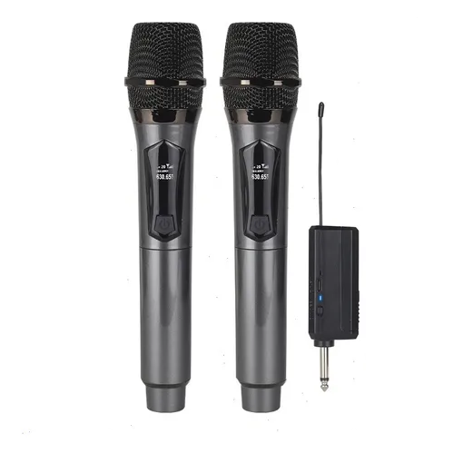 Set de 2 Microfono Profesional Inalambrico con Display Royalcell RP-902MC