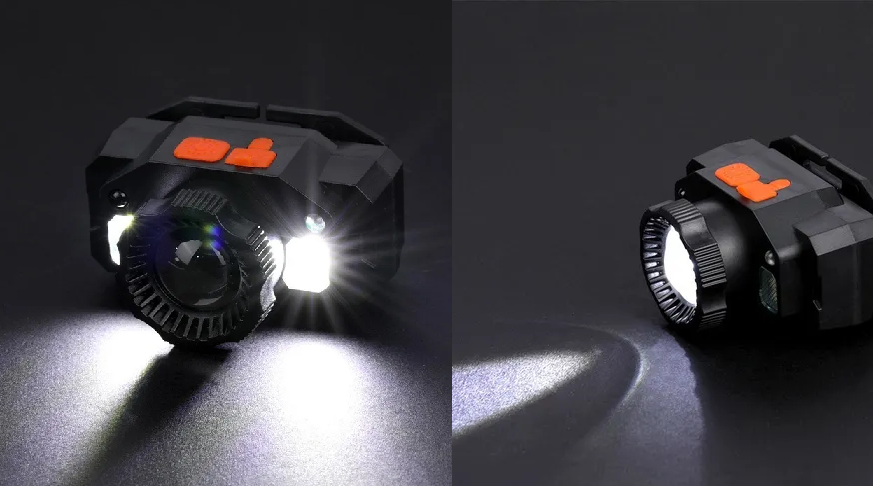 Linterna Minera Recargable 3 Modos con Alerta de Luz Roja y Sensor de Movimiento