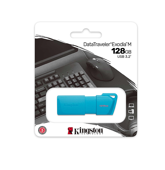 Pendrive 128gb Kingston DataTraveler Exodia M 3.2 Celeste