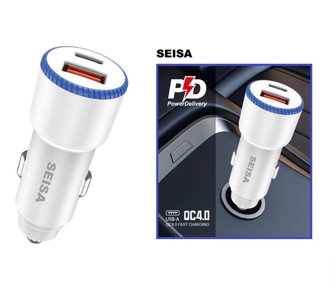 Cargador 12v 45w Doble Usb QC4.0+ PD Seisa SM-FS449