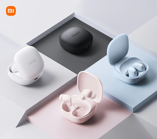 Auricular Bluetooth 5.4 Doble Xiaomi Redmi Buds 6 Play con Base Cargadora Rosa (ORIGINAL)