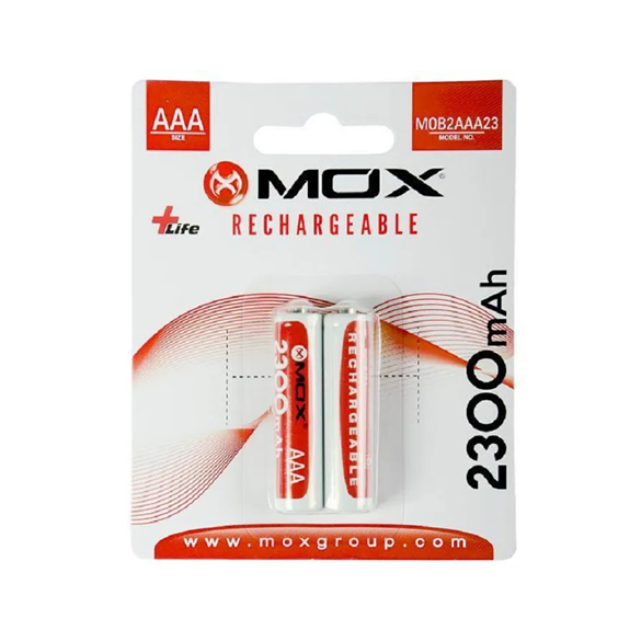 Pack 2 Pilas Recargables AA Mox 2300 mAh