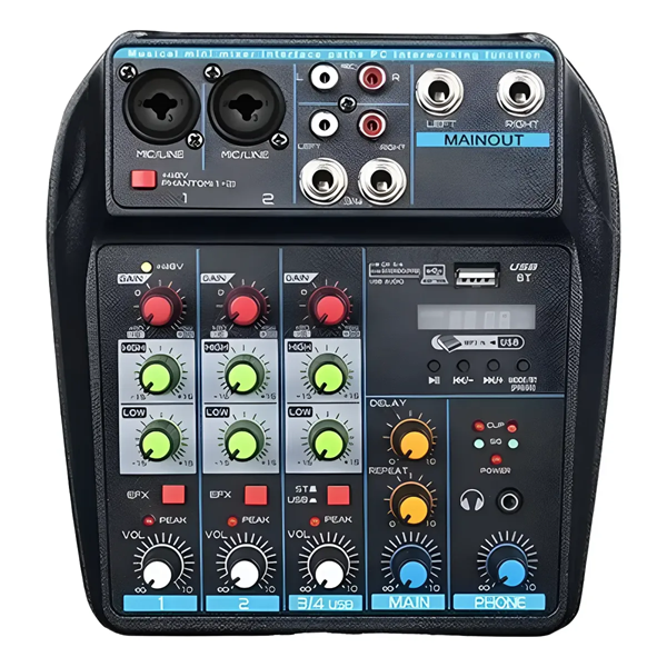 Mezclador de Audio Compacto Consola Musical 4 Canales XY-A4