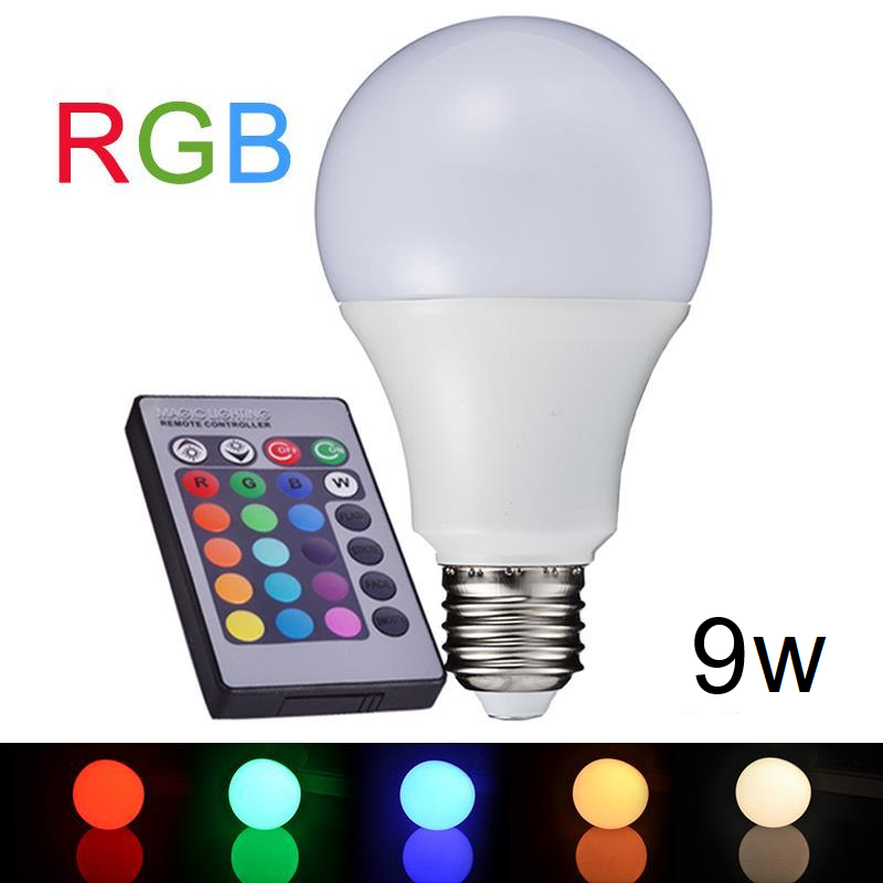 Foco LED RGB con Control Remoto 9w