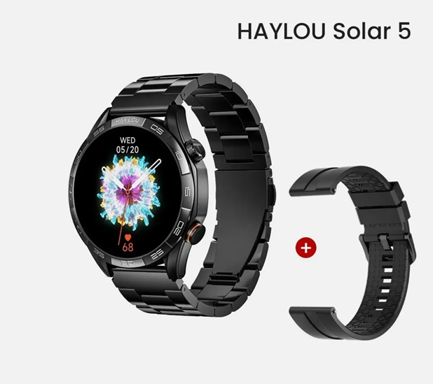 Reloj Pulsera Smartwatch Haylou Solar 5 HF004 1,58" 2 en 1 Negro (22mm)