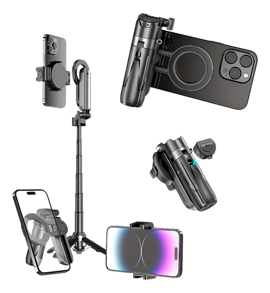 Tripode Baston Selfie Disparador BT Magnetico Extensible 1,17m