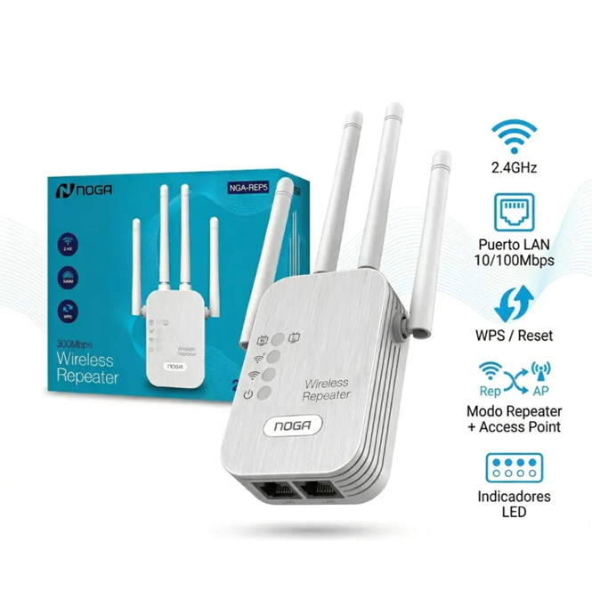 Mini Router Repetidor Amplificador Señal Wifi 300mbps Noga NGA-REP5