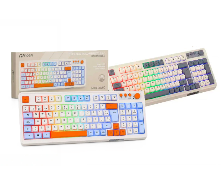 Teclado Inalambrico Recargable RGB Noga NKB-QW50
