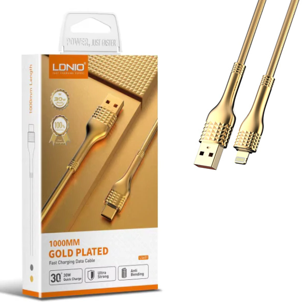Cable de Datos Carga Rapida Lightning 30W LDNIO LS651 1m