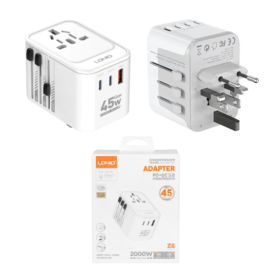 Adaptador Viajero Usb + Doble PD 45W LDNIO Z8
