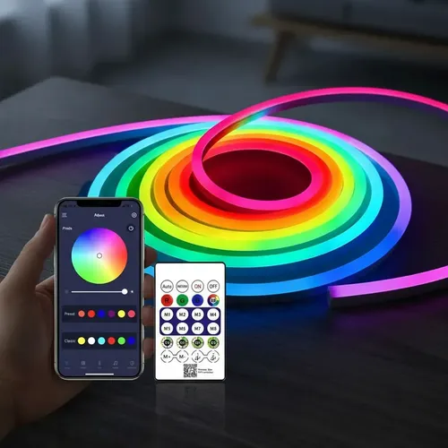 Kit Tira Led Neon Flexible RGB Bluetooth Usb 5v 5m