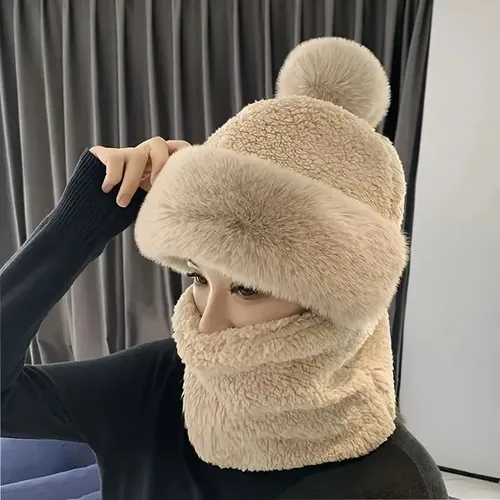 Gorro con Cuellito de Invierno Femenino