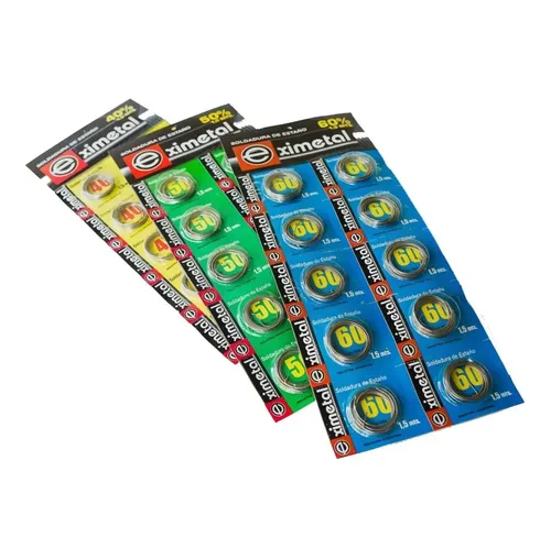 Estaño para Soldar 60% Eximetal 1,2mm x 1,5m x 10u