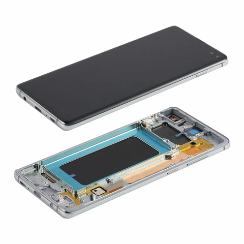 Modulo Samsung S10 Plus / G975 plateado con marco (INCELL)