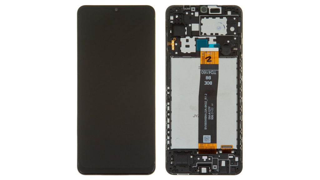 Modulo Samsung A12 A127 con marco negro (ORIG USA) Flex Negro A127F