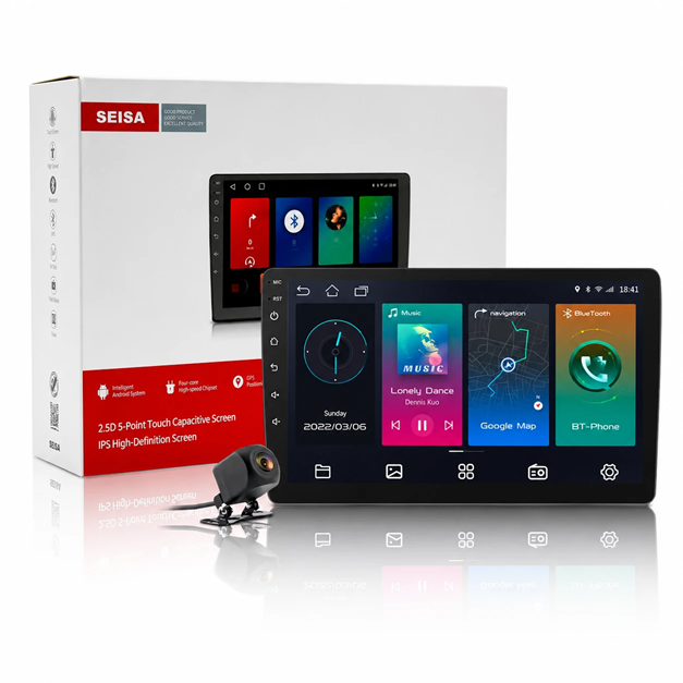 Stereo Fijo con Pantalla Android Multimedia 9" 1gb 16gb BT Gps Mp5 Usb FM QM-9001A
