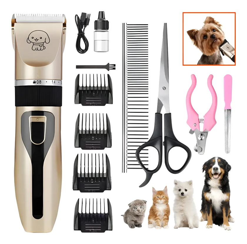Corta Pelo para Mascotas Recargable con Accesorios