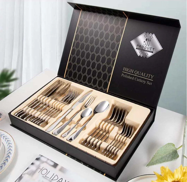 Set de Cubiertos Acero Inoxidable 24pcs