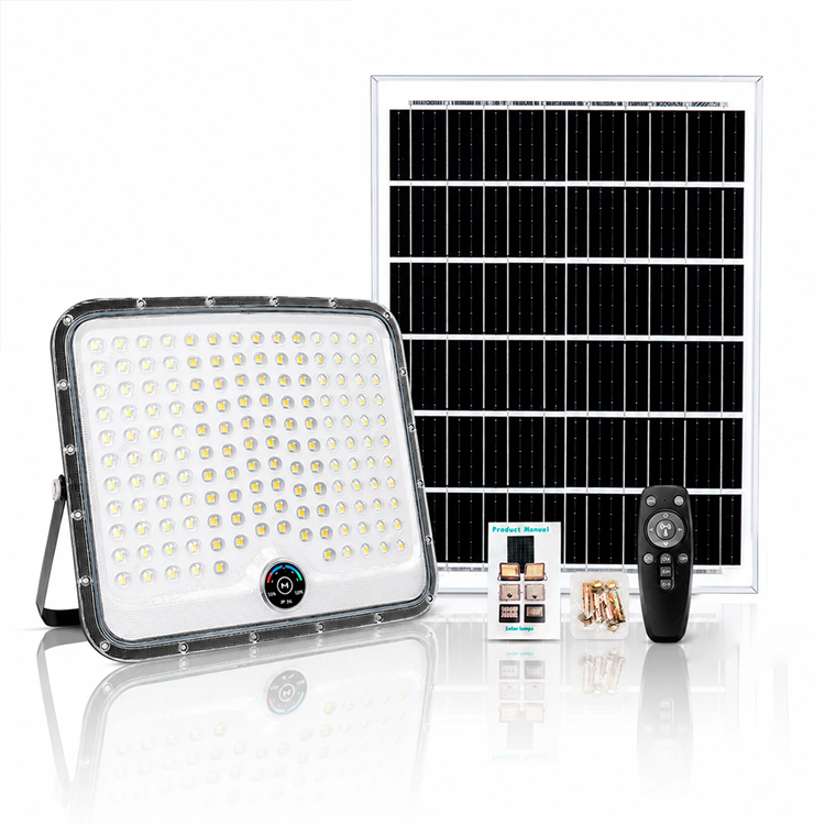 Reflector Led con Panel Solar y Control 150w Luz Fria 25led (21x16,5cm)