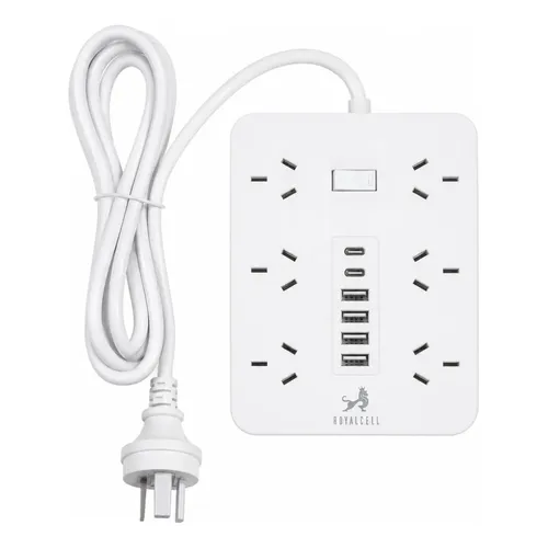 Zapatilla Toma Corriente Royalcell 6 puertos + 4 Usb + 2 PD 2m