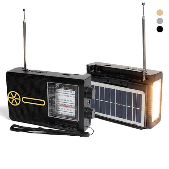 Radio KTF-1480 BT FM AM Usb Sd Aux 8 Bandas Panel Solar Linterna Recargable Retro Vintage (16x10cm)
