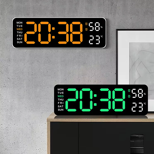 Reloj Digital 5V con Calendario y Temperatura 9" (23x7,5cm)