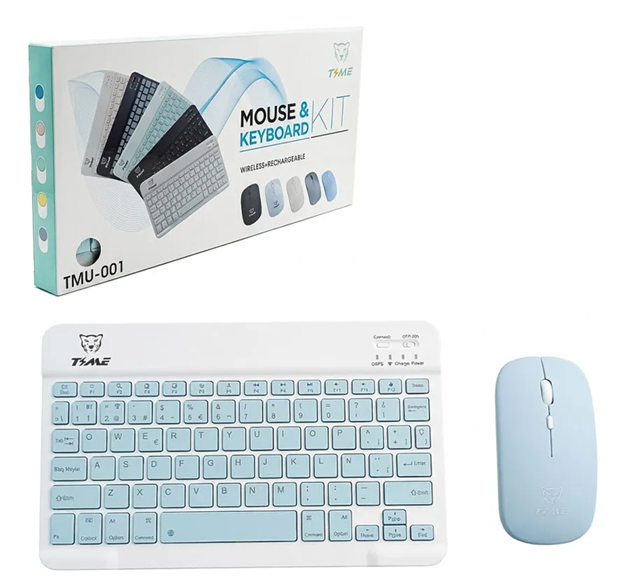 Kit Mini Teclado Mouse Bluetooth Ultra Slim Recargable Time TMU-003