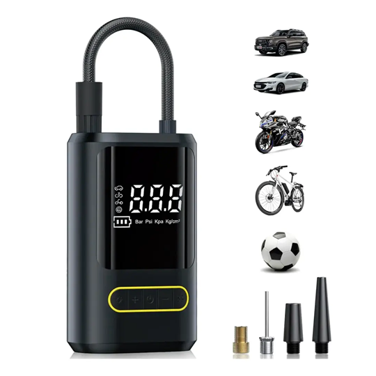 Mini Compresor de Aire Recargable 50W con Linterna y Boquillas