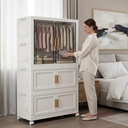 Placard Organizador Plegable con Ruedas