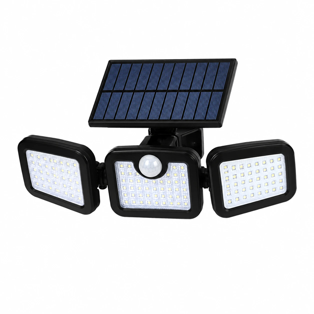 Reflector Led Solar Triple con Sensor de Movimiento IP Seisa KQ-JD2656