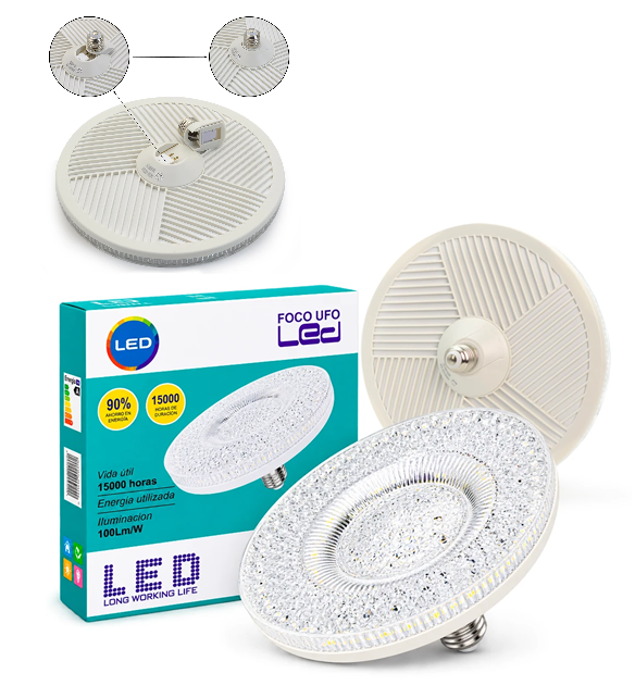 Foco Led Tipo Plafon Blanco Frio E27 80w (26cm)