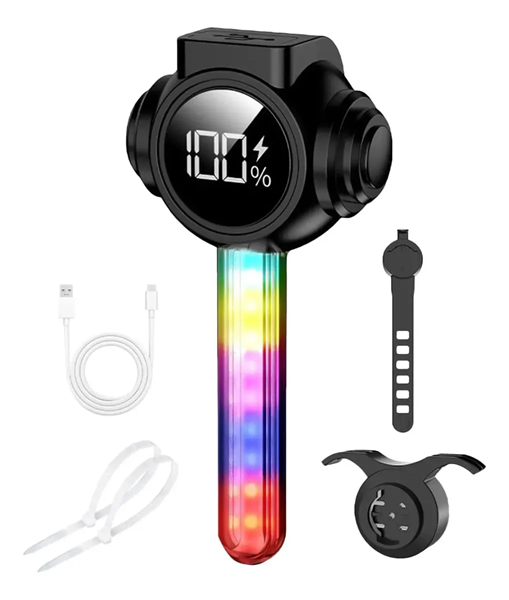 Luz de Bici Trasera Rgb Recargable con Display (9 modos) W8