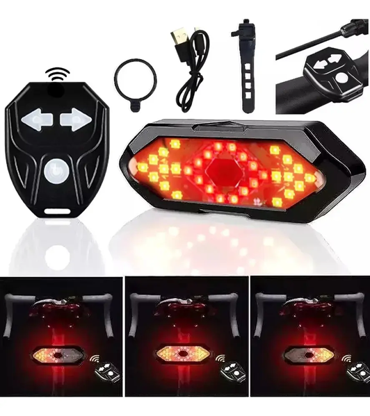 Luz de Bici Trasera Recargable con Indicador de Giro y Control FY-1820