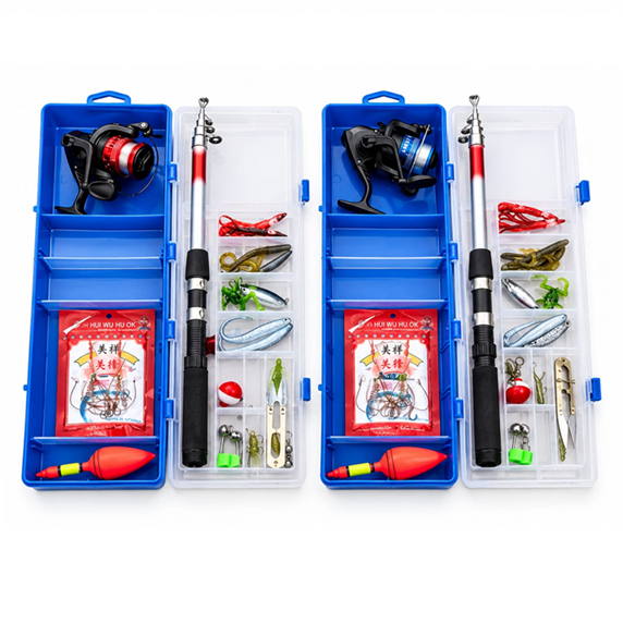 Set de Pesca Caña Telescopica 1.8m + Accesorios 25pcs