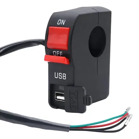 Cargador para Moto 12v con Interruptor ON OFF