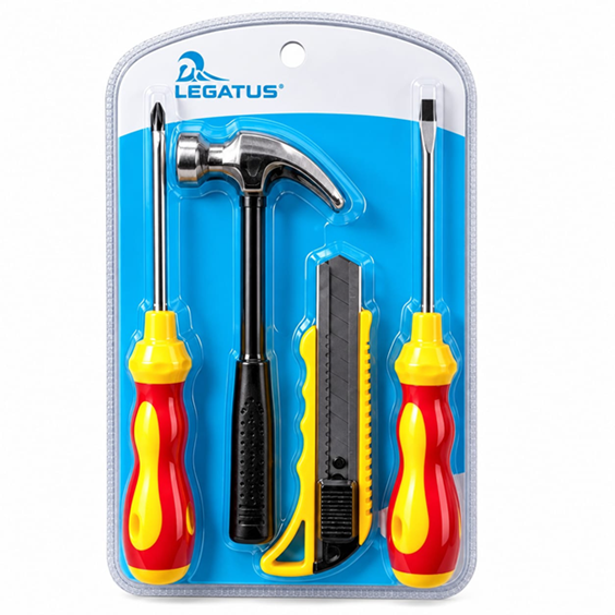 Kit de Herramientas Destornilador x2 + Martillo + Cutter 4pcs S-805