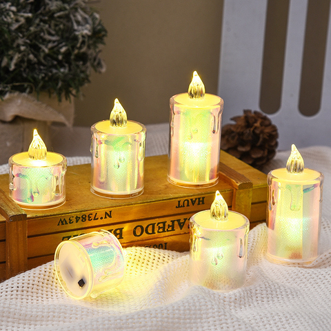 Vela Led Decorativa Acrilico Blanco Calido Derretida 3cm a Pila