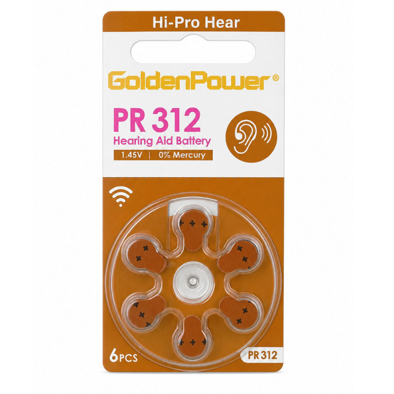 Pila para Audifonos 312 1.45v Blister x 6u PR 312