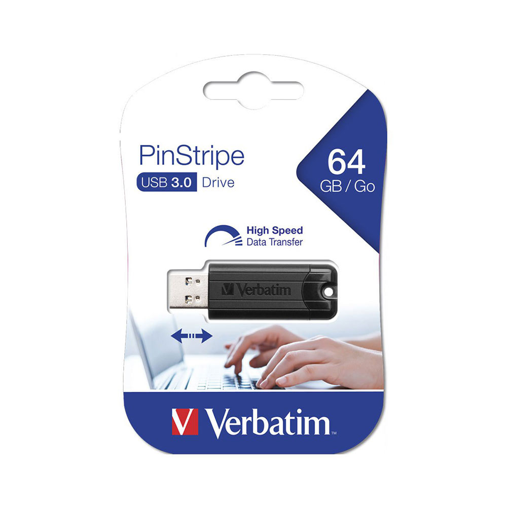 Pendrive 64gb Verbatim PinStripe 3.0