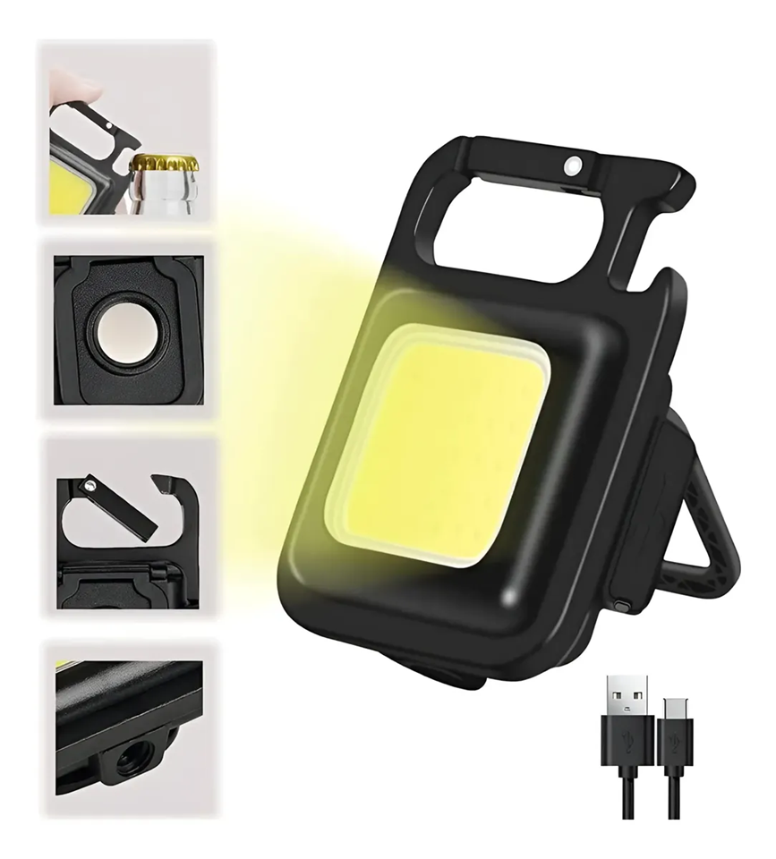 Mini Linterna Cob Recargable Llavero con Iman